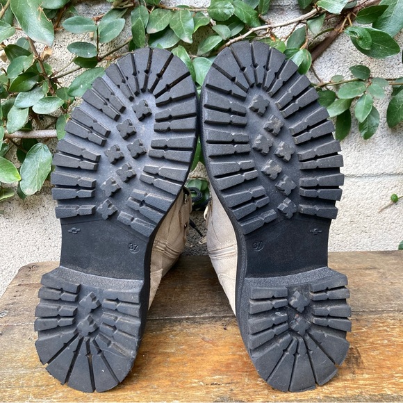 Free People Emmett Lace Up Lug Sole Boot in Latte Suede - Picture 10 of 14